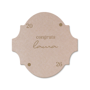 Protect surfaces while celebrating in style with the Graduation Soiree Dot Adorned Coaster, personalized with the graduate's name and year in a modish script font, and embellished with two elegant dot graphics. A sophisticated addition to any classic graduation party decor.