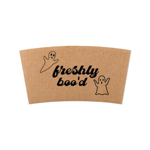 Get cozy with the Freshly Boo'd Coffee Sleeve. The cute design pairs well with holiday events whether private or for business. 