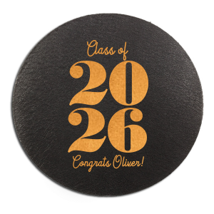Commemorate this significant achievement with the Milestone Year Grad Coaster, boldly highlighting the graduation year, complemented by the graduate's name. A distinguished and practical keepsake for any graduation celebration.