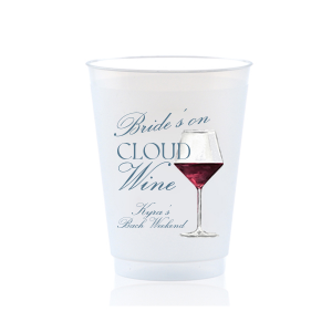 The On Cloud Wine Full Color Cup is a perfect addition to your next birthday, engagement or bridal shower! The cool and sleek full color design is screen printed with your choice of customizable text to best match your party's unique vibes.