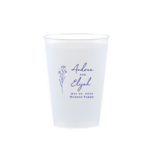 Embrace nature’s charm with the Wildflower Couple Names Wedding Cup, featuring a delicate wildflower stalk alongside the couple’s names in a simple, organic script. Perfect for celebrations that revel in the beauty of the outdoors and natural elegance, this cup subtly includes the event date and location.