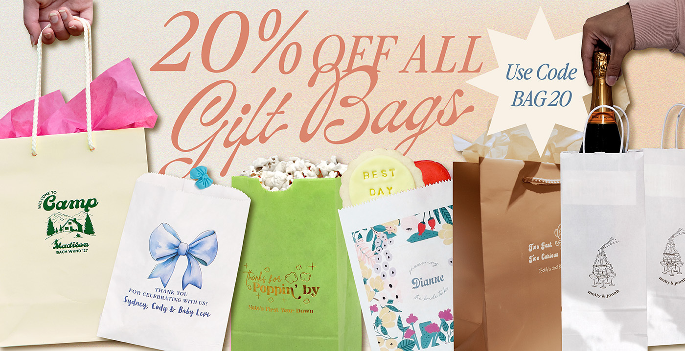20% off All Gift Bags! Use Code Bag20