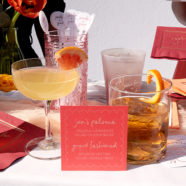 Kitchy Cocktail Hour Signature Drink Place Card