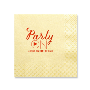 ForYourParty's elegant Watercolor Sunrise Cocktail Napkin with Shiny Poppy Foil will impress guests like no other. Make this party unforgettable.