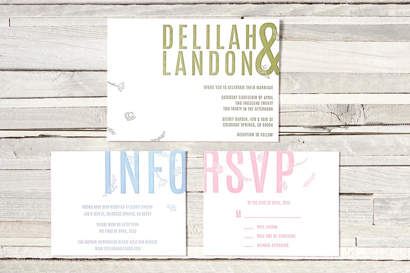 Wildflower wedding invitations for your spring 2020 wedding