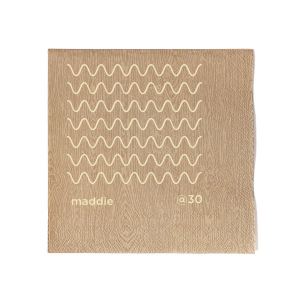 Customize a minimal birthday napkin for your upcoming bash! Featuring a modern wavy design, this napkin is perfect for a minimal and modern themed birthday party. 