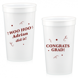 Our custom Yellow 16 oz Stadium Cup with Matte Merlot Ink Cup Ink Colors will look fabulous with your unique touch. Your guests will agree!