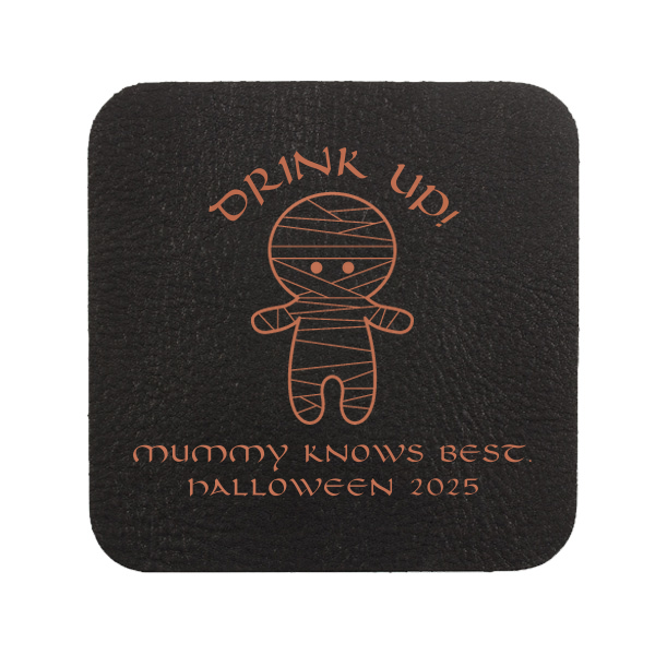 ForYourParty's chic Black with Silver back Deco Coaster with Matte White Foil Color has a Mummy graphic and is good for use in Halloween themed parties and will look fabulous with your unique touch. Your guests will agree!