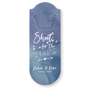 Light up your celebration with the Shoot for the Stars Wedding Sparkler Sleeve. This energetic design, featuring twinkling stars and a heart-pierced arrow, encourages guests to aim high and celebrate love's bright future. Perfect for adding a magical touch to significant moments, from the first dance to the grand exit. Let your love story sparkle under the stars!