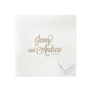 Our custom White 3 ply Cocktail Napkin Reception Set with Shiny Rose Gold Foil will impress guests like no other. Make this party unforgettable.