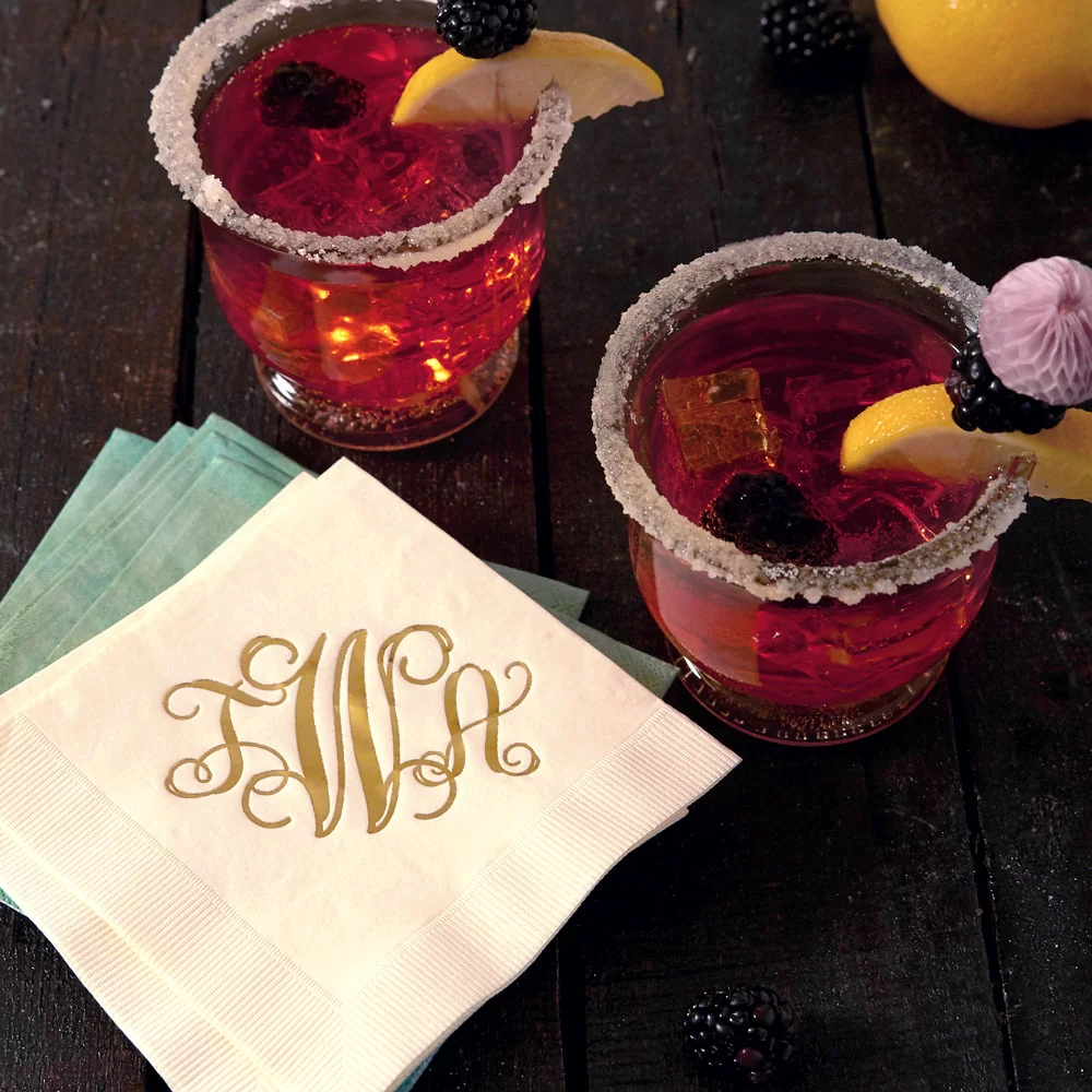 add custom cocktail napkins to your home hosting stash this year
