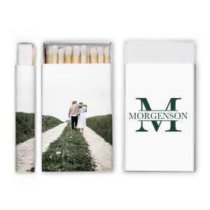 ForYourParty's elegant White Candle Custom Photo Matchbox with Matte Spruce Ink Digital Print Colors can be personalized to match your party's exact theme and tempo.