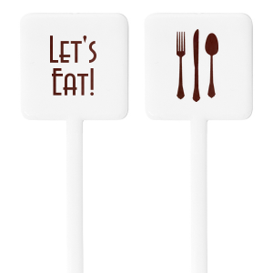 Personalized Shiny Merlot Rectangle Stir Stick with Shiny Merlot Foil has a Place Setting graphic and is good for use in Food themed parties and will look fabulous with your unique touch. Your guests will agree!