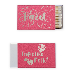 Tropic like it's hot with this custom matchbox. Our matches are the perfect addition to a tropical themed bachelorette party or birthday party. 