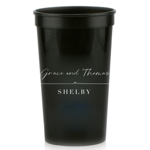 Our custom Navy 16 oz Stadium Cup with Matte White Ink Cup Ink has a Heart Beat Line and is good for use in Accents, Hearts themed parties and will give your party the personalized touch every host desires.