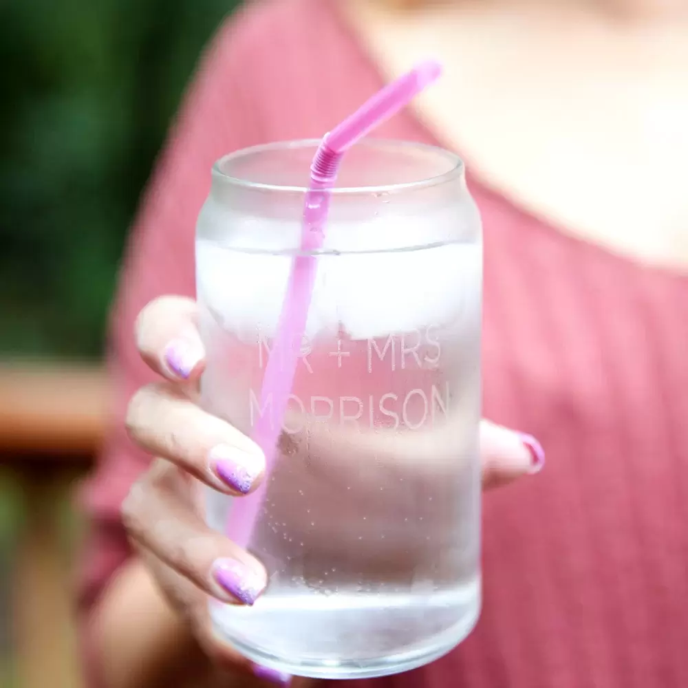 Personalized Glass Jar Style Glassware is a Great Wedding Party Gift