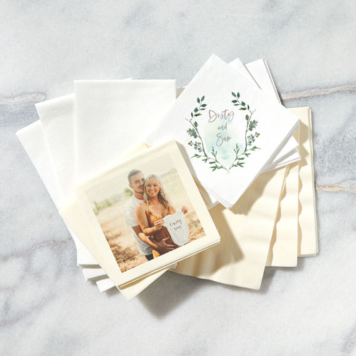 Pile of photo full color napkins