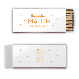 You've found the perfect match! Personalize this polka dot adorned shiny matchbook with the happy couple's names for both a fun complement to your sparkler send off and a memorable custom wedding favor. 