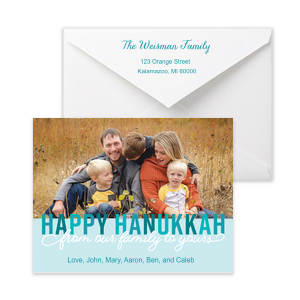 Classic Happy Hanukkah Holiday Card