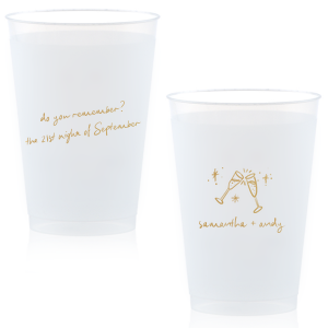 Do you remember The 21st Night of September? Get ready to dance the night away with this custom wedding napkin. If you are celebrating a wedding or birthday party of the 21st night of September, or want to customize this Earth, Wind, and Fire lyric to match your event date, you can personalize with your name for your upcoming party.