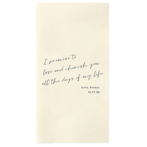 Our custom Peach Linen Like Cocktail Napkin with Matte Navy Foil can be personalized to match your party's exact theme and tempo.