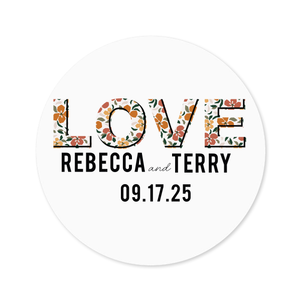 Our custom White Small Round Label with Matte Black Ink Digital Print Colors and Matte Lipstick Red Ink Digital Print Colors will give your party the personalized touch every host desires.