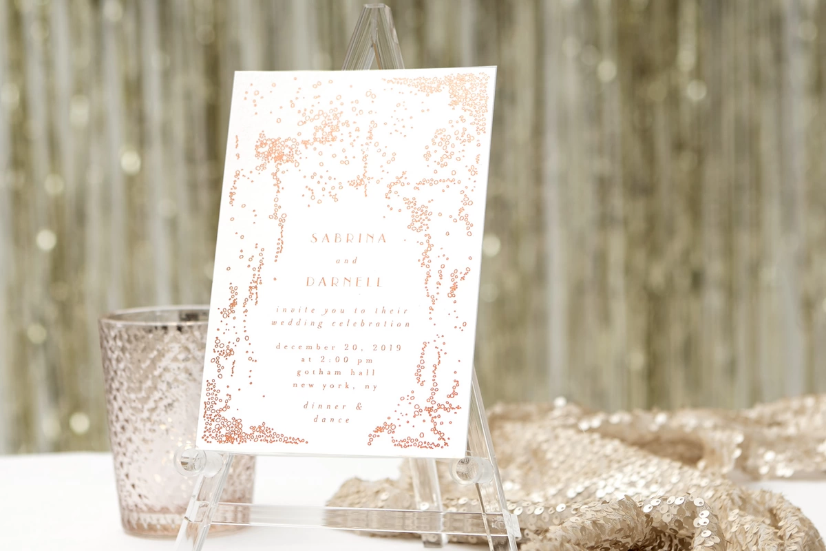 Glitzy Winter Wedding Invitation by For Your Party