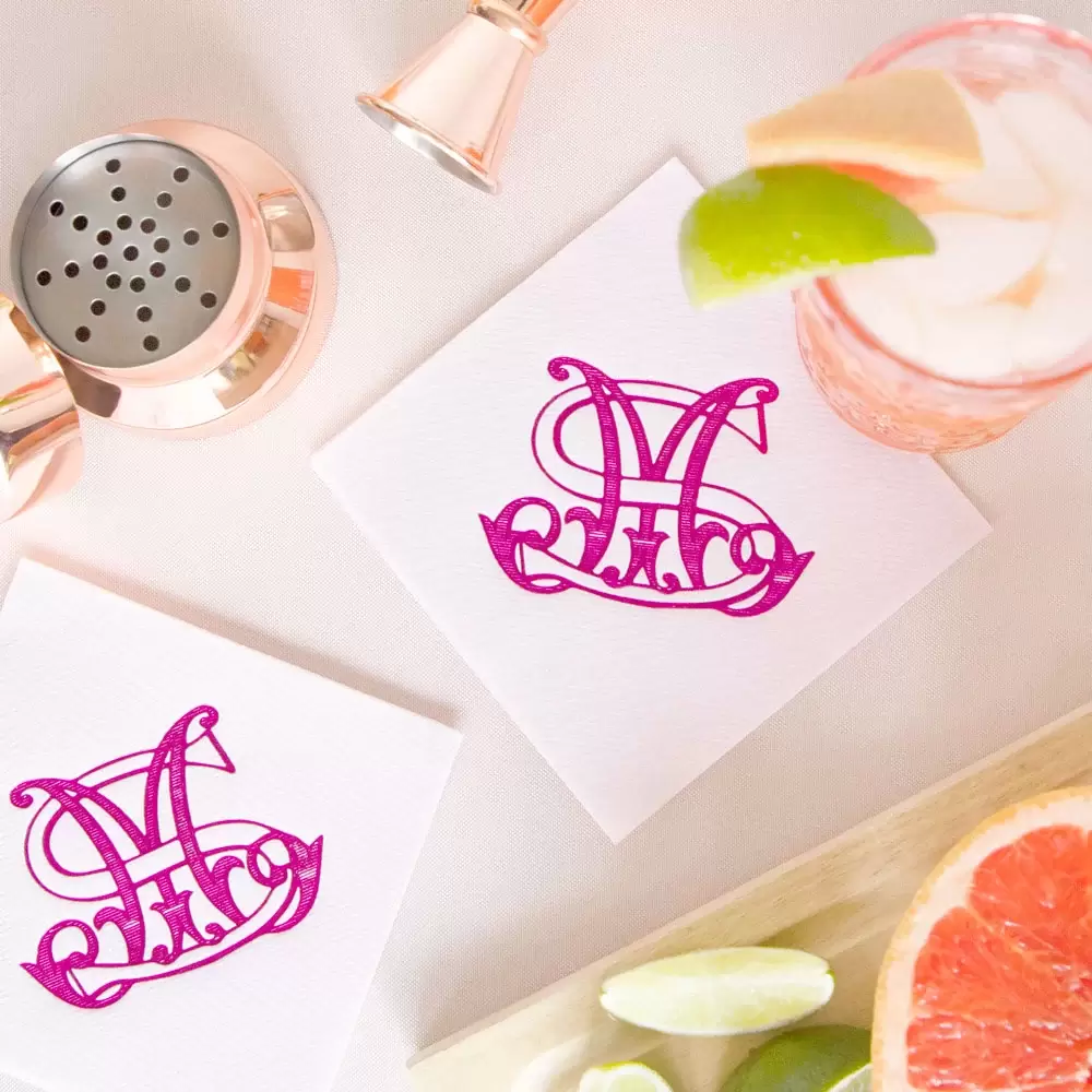 Make a big statement with your monogram! Use the custom artwork option with For Your Party.