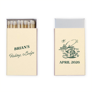 Fishing Retreat Bachelor Party Name Matchbook