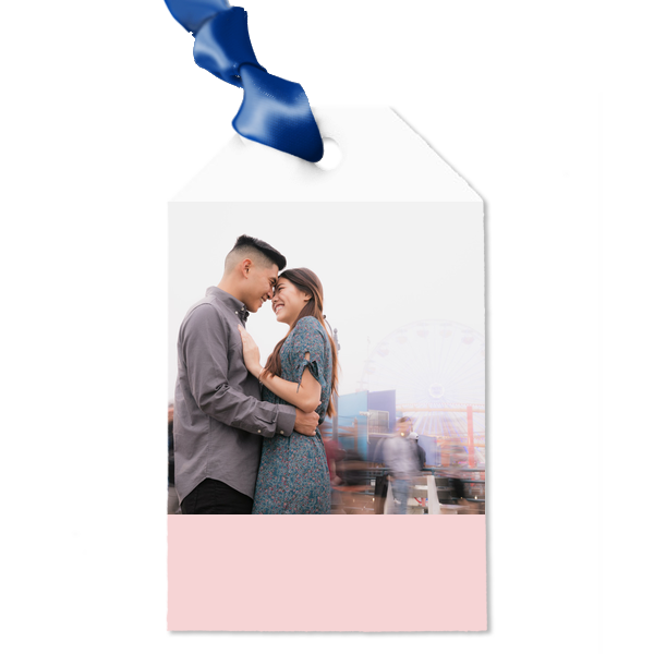 Our custom White Custom Photo Double Point Tag with Matte Blush Ink Digital Print Colors and Matte Lipstick Red Ink Digital Print Colors will make your guests swoon. Personalize your party's theme today.
