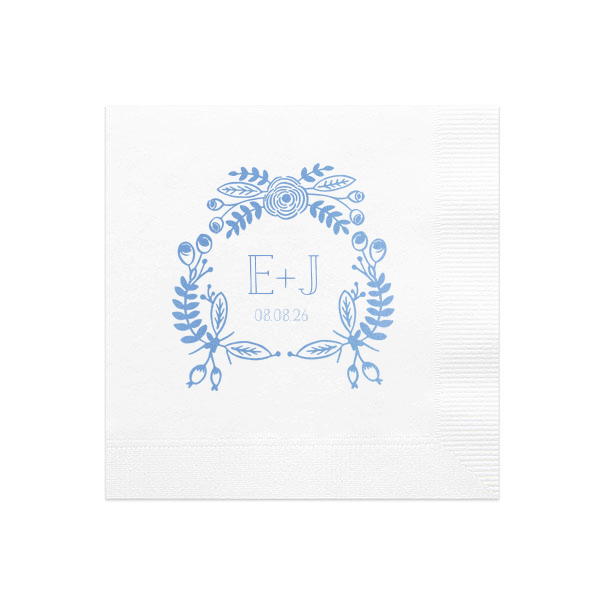 Hand Drawn Floral Crown Napkin