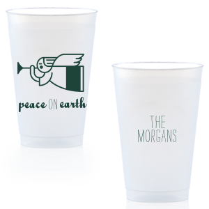 ForYourParty's chic Matte Spruce 16 oz Frost Flex Cup with Matte Spruce Print Color has a Angel 2 graphic and is good for use in Christian Symbols, Christmas themed parties and will look fabulous with your unique touch. Your guests will agree!