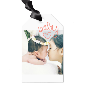Welcome Baby with Heart Custom Photo Gift Tag