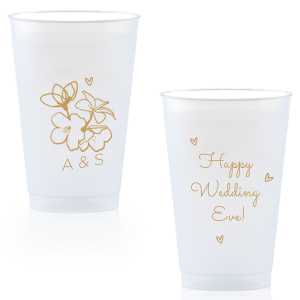 The Flower Wedding Eve Cup will give your party the personalized touch every host desires.