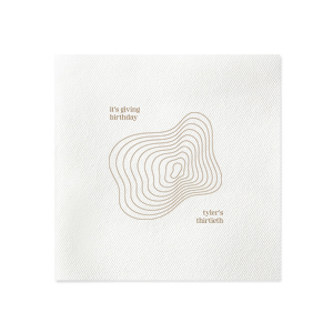 This minimal and modern birthday napkin is perfect for a trendy party haver. Personalize this napkin with your name and the age you are celebrating. 