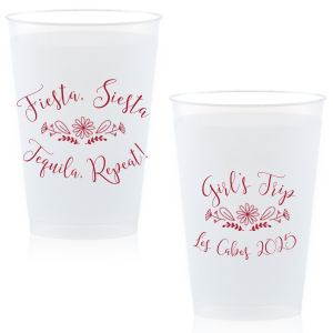 Fiesta Siesta Tequila Party Cups - Plastic Stadium Tumblers with