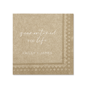 Personalized Sand Cocktail Napkin with Matte White Foil are a must-have for your next event—whatever the celebration!