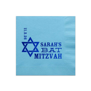Star Of David Bat Mitzvah Napkin