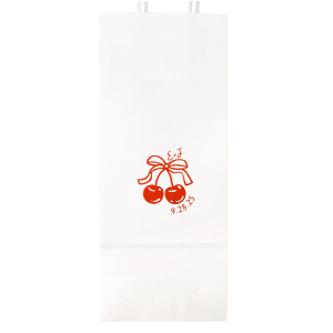 Pair your next big party with something sweet in the Cherry Bow Initials Bag. The stylish design makes for perfect giftware, imparting a memento or souvenir to your adoring guests. Featuring customizable text and colors, choose the best way to express yourself!