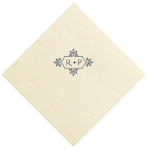Elegant Deco Octagon Framed Initials Napkin 