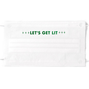 Personalized White Disposable Face Mask with Shiny Leaf Foil will impress guests like no other. Make this party unforgettable.