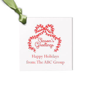 Extend the warmest of welcomes this year with our Season's Greetings Gift Tag. The sleek and classic design comes in a variety of colors and shapes to best match your holiday vision. Perfect as gifts tags for presents under the tree or goodie bags for holiday parties.