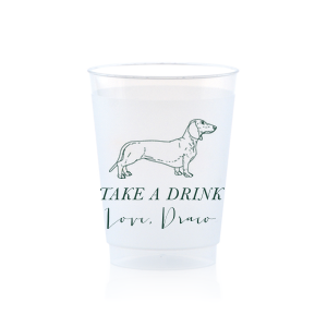 A Dachshund cup will be an adorable addition to your event! If you are a dog lover customize this cup with your name or the name of your furry friend. 