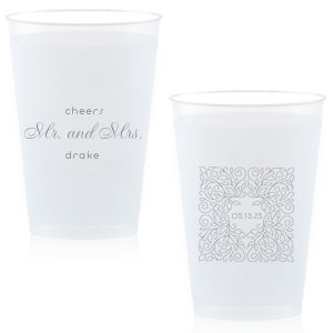 Good for use in Frames, Floral, Wedding themed parties, Linear Floral Frame Cup can't be beat. Showcase your style in every detail of your party's theme!