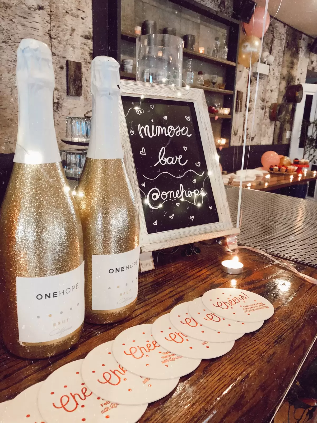 delicious mimosa bar at Lexi's Galentine's Day party