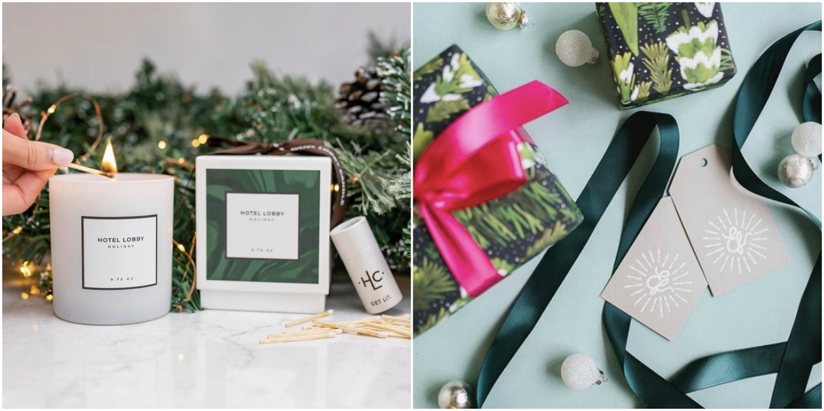 Ribbons + gift tags to brand