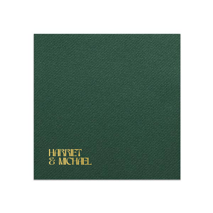 Celebrate your special day with the Marital Elegance Napkin, featuring the couple's names in a sophisticated and art deco inspired type that exudes modern elegance. A stylish and personal addition to your wedding reception.