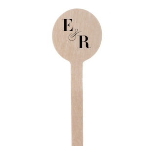 The Swirled Ampersand Initials Stir Stick elegantly combines simplicity and artistry. Featuring the couple's first initials connected by a swirl-infused ampersand, this design strikes a balance between formality and creative expression, adding a sophisticated touch to any drink.