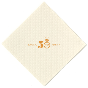 ForYourParty's chic Ivory Cocktail Napkin with Shiny Copper Foil has a Diamond Ring graphic and is good for use in Wedding, Bridal Shower themed parties and couldn't be more perfect. It's time to show off your impeccable taste.