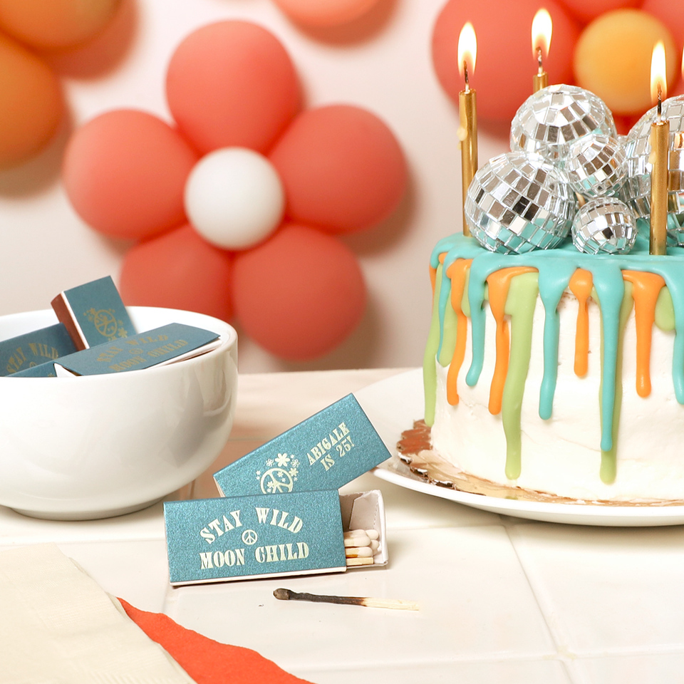 Disco Night Groovy Birthday Matchbox